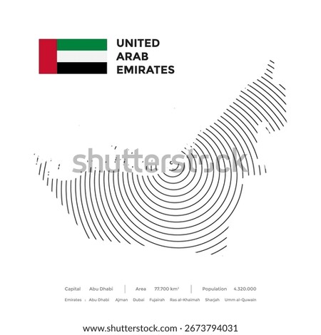 United Arab Emirates maps and flag with creative design