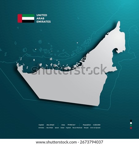 United Arab Emirates maps and flag with creative design