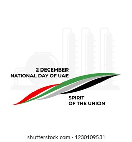 United Arab Emirates national day element. 2 December. UAE Independence Day greeting card. World of UAE pattern with modern and traditional elements. Vector illustration isolation on the background.