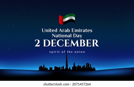 United Arab Emirates National Day Background Design. Banner, Poster, Greeting Card. Vector Illustration.