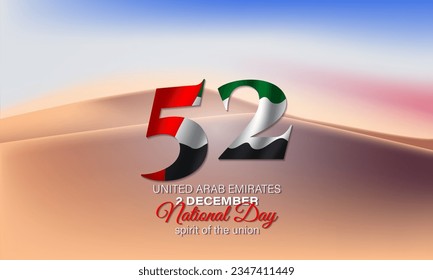 United Arab Emirates National Day Background Design. Banner, Poster, Greeting Card. Vector Illustration.