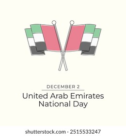 United Arab Emirates National Day vector design template good for celebration usage. United Arab Emirates National Day design. continuous line drawing. eps 10. 
