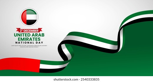 United Arab Emirates National Day Banner Background for Poster, Greeting Card with blank space area