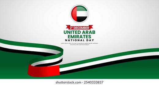 United Arab Emirates National Day Banner Background for Poster, Greeting Card with blank space area