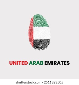 United Arab Emirates National Flag in Fingerprint Pattern - Creative Patriotic Vector Illustration