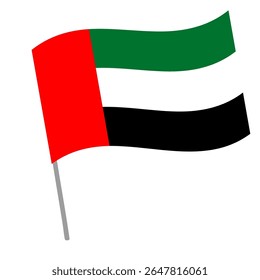 Bandeira nacional dos Emirados Árabes Unidos flutters com mastro
