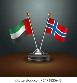 United Arab Emirates and Norway table flags relation with gradient backgrund