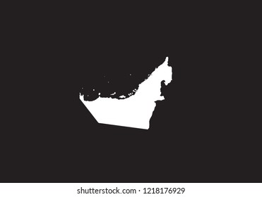 United Arab Emirates outline map country shape state symbol national borders