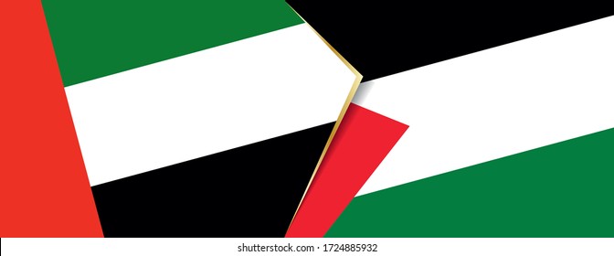 United Arab Emirates Palestine Flags Two Stock Vector (Royalty Free ...