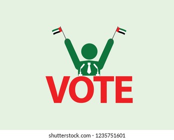 United Arab Emirates Podium Celebrate Politician Speech Poll