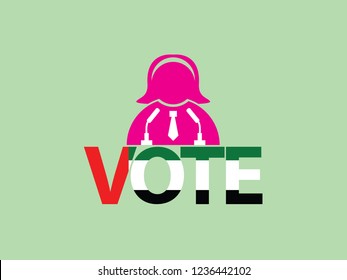 United Arab Emirates Podium Woman Politics Speech