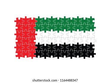 United Arab Emirates puzzle effect national flag country emblem