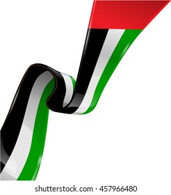 united arab emirates ribbon flag on white background 