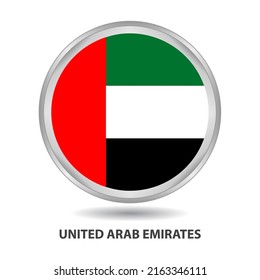 United Arab Emirates round flag design is used as badge, button, icon, wall painting