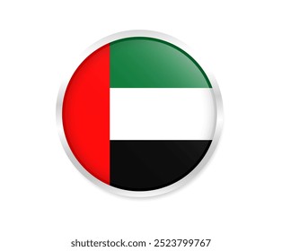 United Arab Emirates round flag icon. UAE round circle flag. vector illustration 
