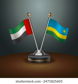 United Arab Emirates and Rwanda table flags relation with gradient backgrund