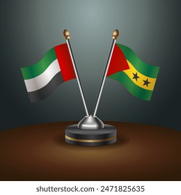 United Arab Emirates and Sao Tome and Principe table flags relation with gradient backgrund