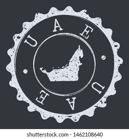 United Arab Emirates Seal. Silhouette Postal Passport Stamp. Round Vector Icon Postmark.