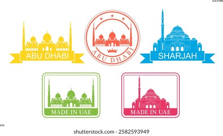 United Arab Emirates set. Isolated United Arab Emirates on white background