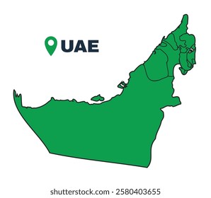 United Arab Emirates simple flat vector illustration map