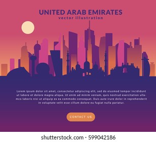 United Arab Emirates skyline concept for web page. Vector illustration
