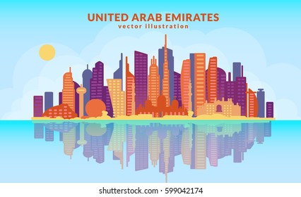 United Arab Emirates skyline. Vector illustration