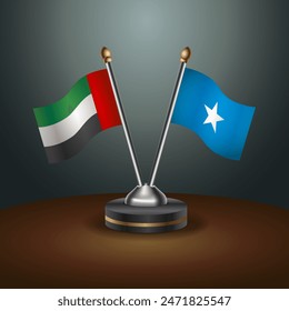 United Arab Emirates and Somalia table flags relation with gradient backgrund