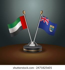 United Arab Emirates and ST. Helena table flags relation with gradient backgrund