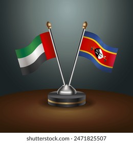 United Arab Emirates and Swaziland, table flags relation with gradient backgrund