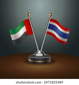 United Arab Emirates and Thailand table flags relation with gradient backgrund