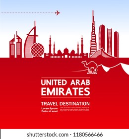 United Arab Emirates Travel destination vector.