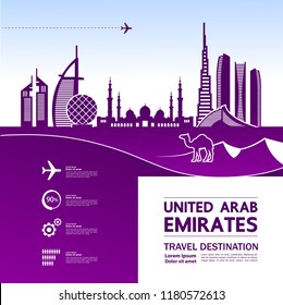 United Arab Emirates Travel destination vector.