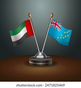 United Arab Emirates and Tuvalu table flags relation with gradient backgrund
