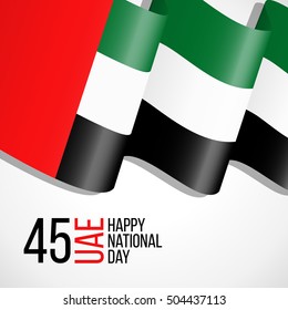 united arab emirates uae 45 national day background with waving flag
