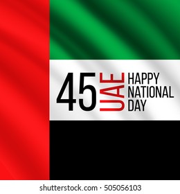 united arab emirates uae 45 national day background with waving flag