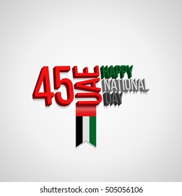 united arab emirates uae 45 national day background with waving flag