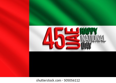 united arab emirates uae 45 national day background with waving flag