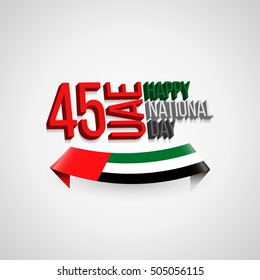 united arab emirates uae 45 national day background with waving flag