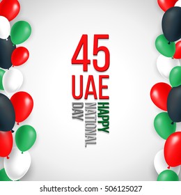 united arab emirates uae 45 national day background with waving flag