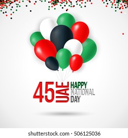 united arab emirates uae 45 national day background with waving flag