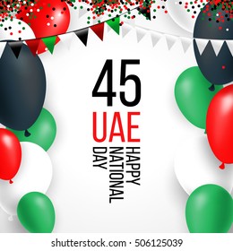 united arab emirates uae 45 national day background with waving flag