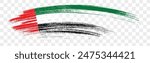 United Arab Emirates or UAE flag  brush paint textured isolated  on png or transparent background. vector illustration 