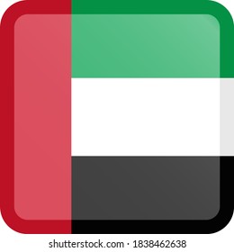 United Arab Emirates UAE Flag Button Square