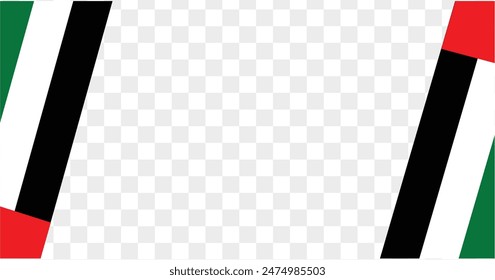 United Arab Emirates or UAE flag wave isolated on png or transparent background vector illustration. 
