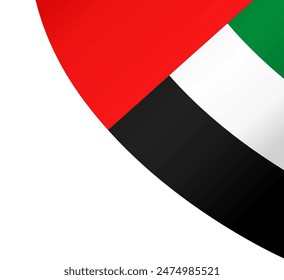 United Arab Emirates or UAE flag wave isolated on png or transparent background vector illustration. 