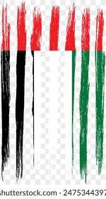 United Arab Emirates or UAE flag  brush paint textured isolated  on png or transparent background. vector illustration 