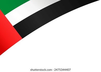 United Arab Emirates or UAE flag wave isolated on png or transparent background vector illustration. 