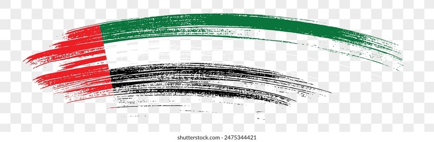 United Arab Emirates or UAE flag  brush paint textured isolated  on png or transparent background. vector illustration 