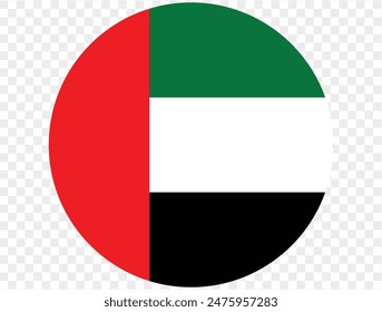Vereinigte Arabische Emirate oder VAE-Flagge Button auf PNG oder transparentem Hintergrund. Vektorillustration.