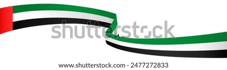 United Arab Emirates or UAE flag wave isolated on png or transparent background vector illustration. 